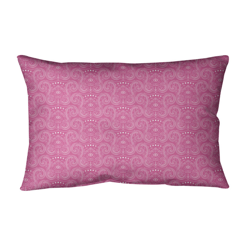 Coussin lombaire intérieur / extérieur Katelyn Elizabeth, Rose / blanc