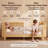 Low Profile Kids Platform Bed with Safety Rails, Removable Guardrail Toddler Bed Frame, Wood Slat Support, Natural, Full-1292489132-1292489135
