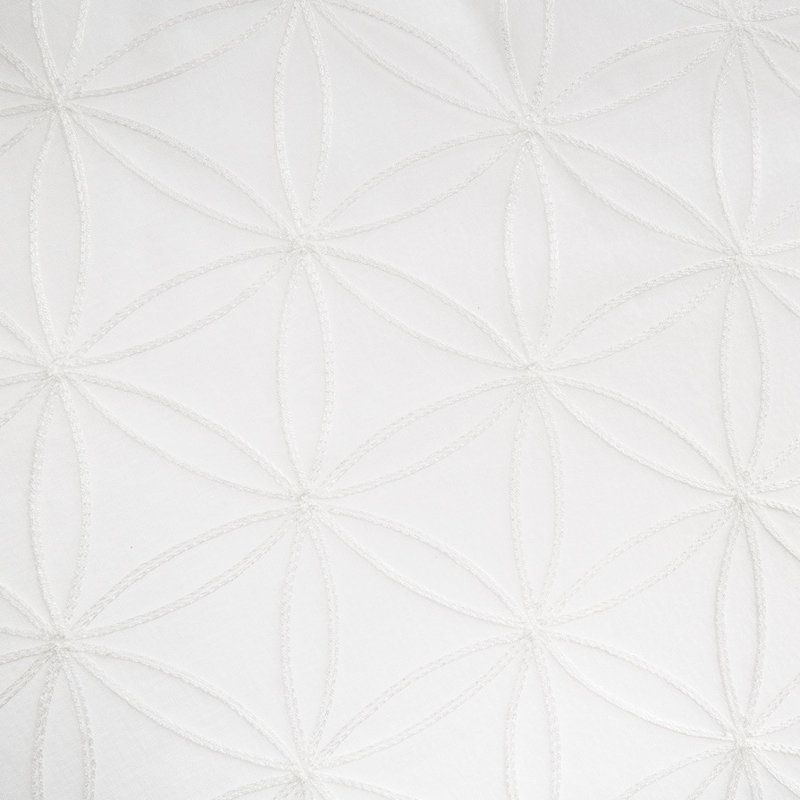 White Sheer Embroidered Ground Length Window Drapes