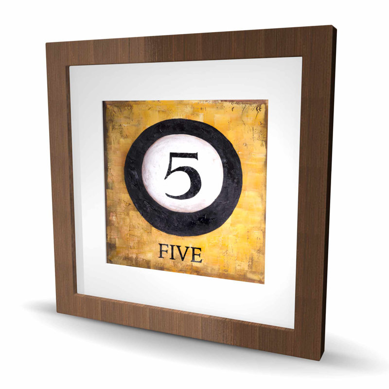 Billiard Ball No5 - Office, Brun, H 16 po x l 16 po