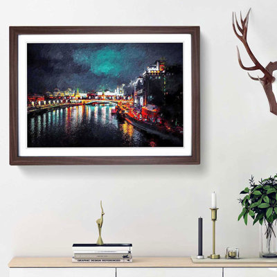 Moscow at Night - Picture Frame Painting Print
