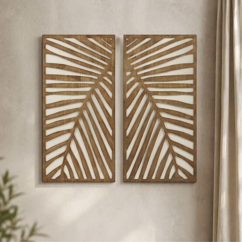 Ensemble de décoration murale, panneau en bois bicolore 2 pièces - Art mural