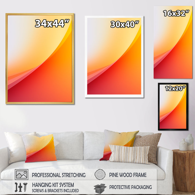 " Orange Spectral Slice I ", 44" H x 34" W x 1.5" D, Black Picture Framed
