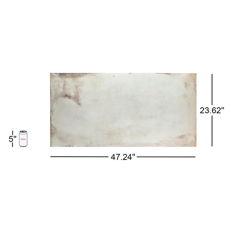 Angela Harris Fremont 23.62" x 47.24" Semi-polished Cement Look Porcelain Floor and Wall Tile (15.49 SQFT / Box), White