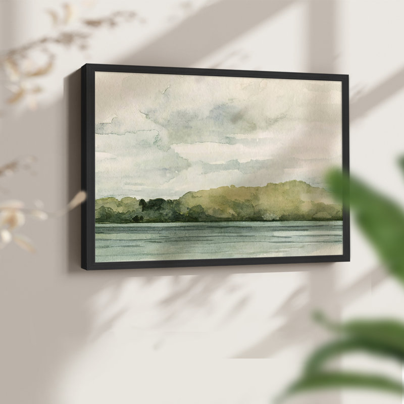 Riverside I - Reproduction encadrée - Restickable, H 11 po x l 14 po, Noir, noir, noir, noir