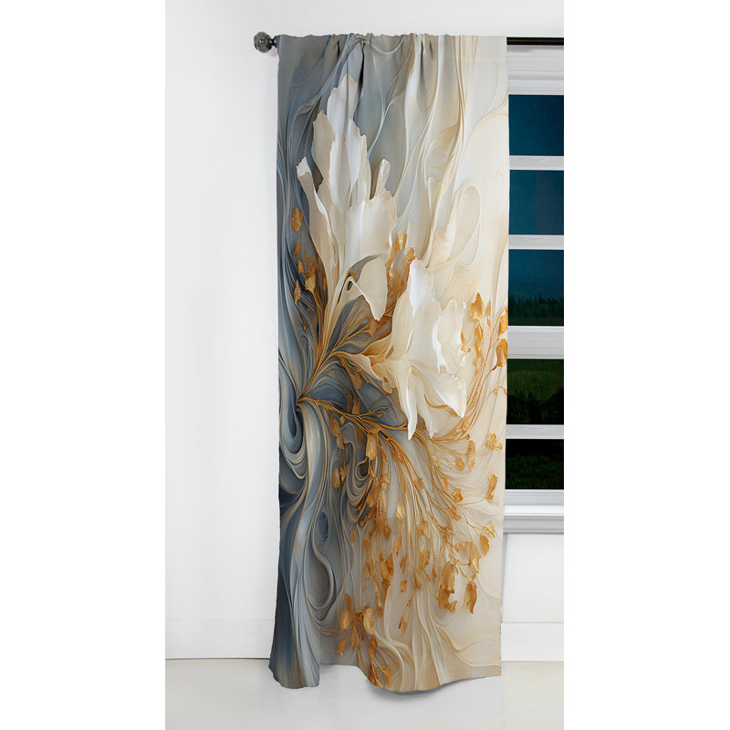 Chidi - Rideau champagne - Rideau occultant abstrait - 1 panneau, L 52 po x L 95 po