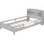 Lit plateforme simple gris antique avec fabrication en bois, DEL intégrée, tête de lit avec rangement et garde-corps-1283285405-1283285395