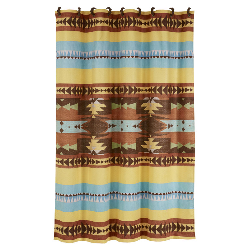 Mesa Geometric Shower Curtain with Hooks Included