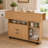 Modern Multifunctional Folding Kitchen Island Table with Storage Shelves and Rolling Wheels for Small Spaces-1870799697