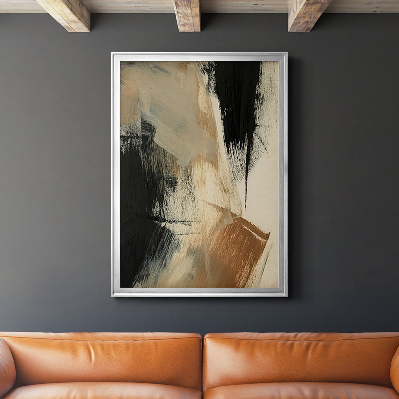 " Baked Paintstrokes V ", 30.5" H x 22.5" W, Silver