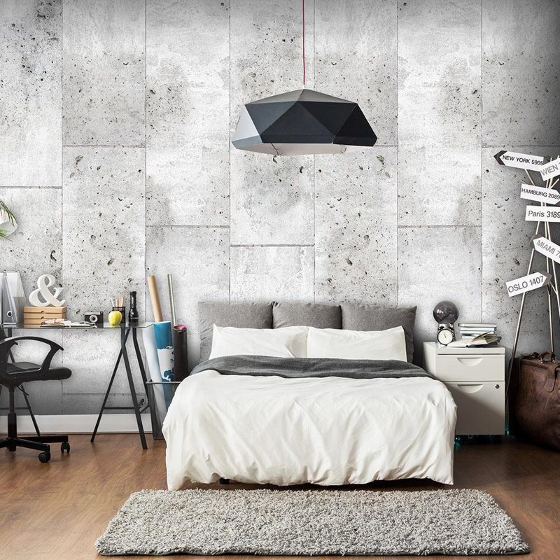 Rouleau de papier peint l 32,8 pi x l 19 po Concretum Murum