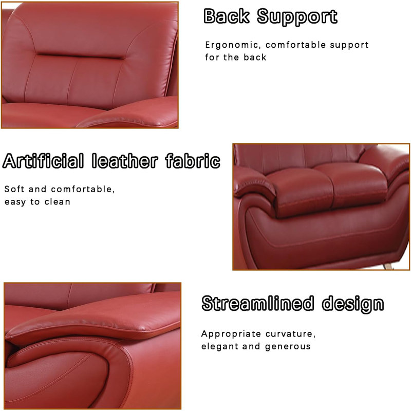 Fauteuil d'appoint 46 po Modern, Rouge
