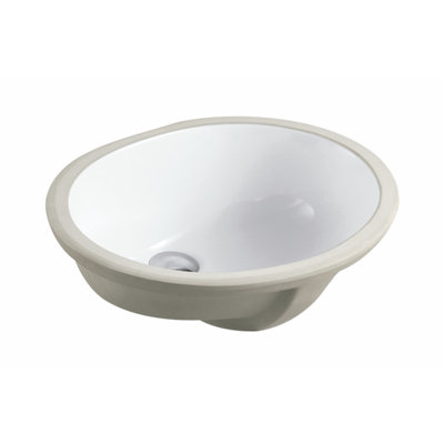 Lavabo de salle de bain ovale encastré en céramique avec trop-plein 19,5 po Kingsman