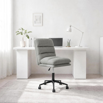 Chaise de bureau moderne pivotante rembourrée avec roulettes