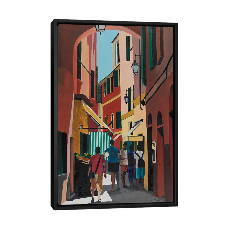 Laigueglia, Italie - reproduction d'art murale - toile encadrée, Noir, H 26 po x l 18 po