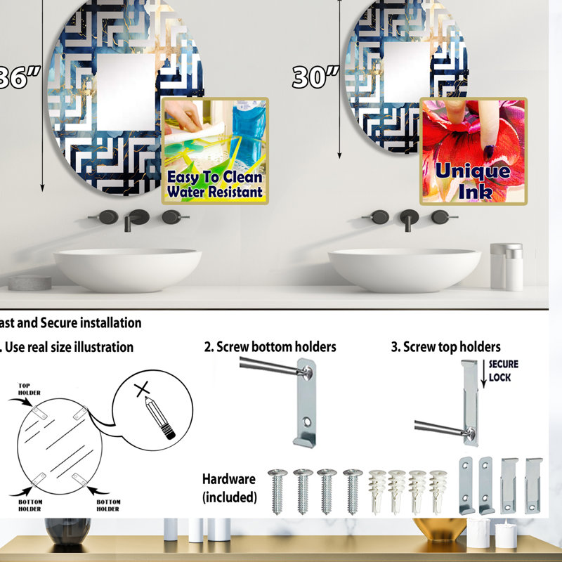 Miroir mural oval, 29,5 po x 19,6 po
