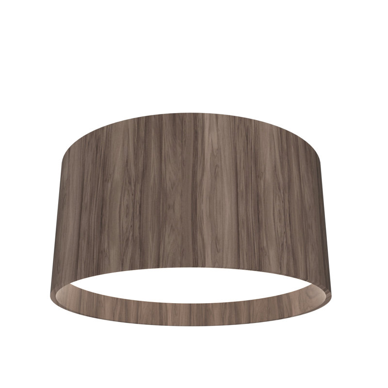Cilíndrica 1 - Light LED Flush Mount, American Walnut, 5.85" H x 27.3" W x 27.3" D