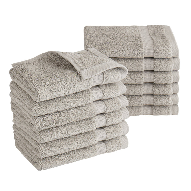 Agathon Turkish Towel,100% Cotton Washcloth, Silver