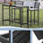 Outdoor Patio Bar Set, Rectangular Bar Tables, 3 Piece 2 Cushioned 41" Bar Stools, Table and Chairs Set for Poolside, Backyard, Porch