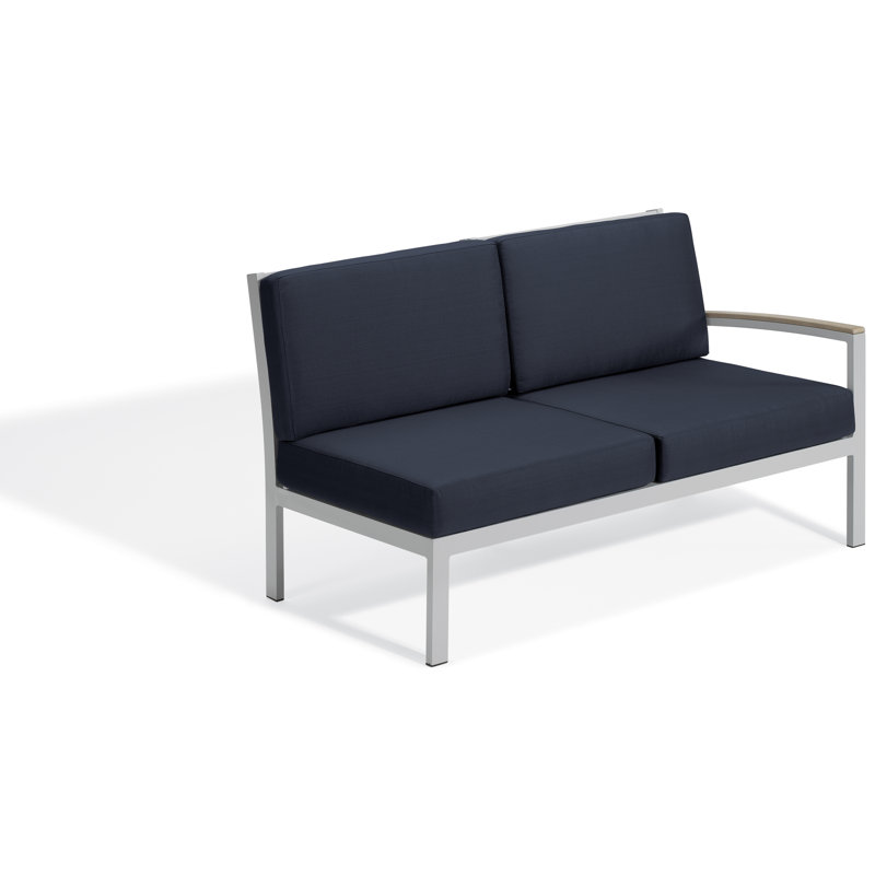 Travira Outdoor - Seat Patio Sectional, Midnight Blue, Vintage Tekwood