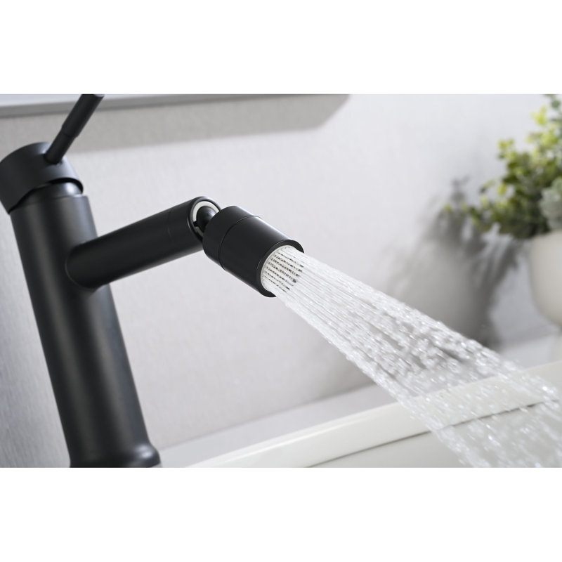 Bathroom Sink 2 Mode Faucet Matte Black, 360 Rotating Aerator, Stainless Steel Black With Aerator 360, For Sink,, Matte Black