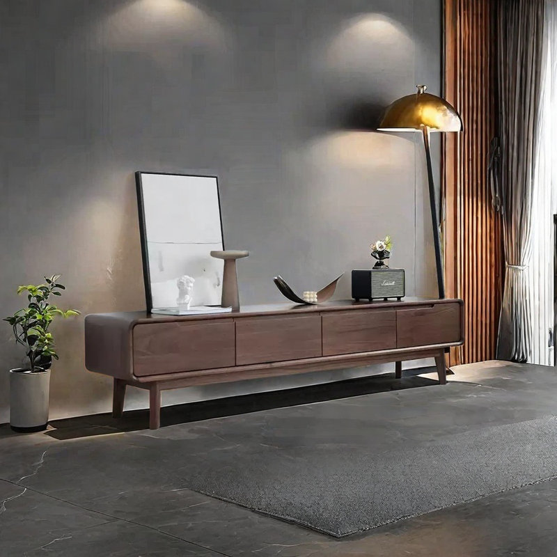 Smooth Top TV Stand w/4 Drawers