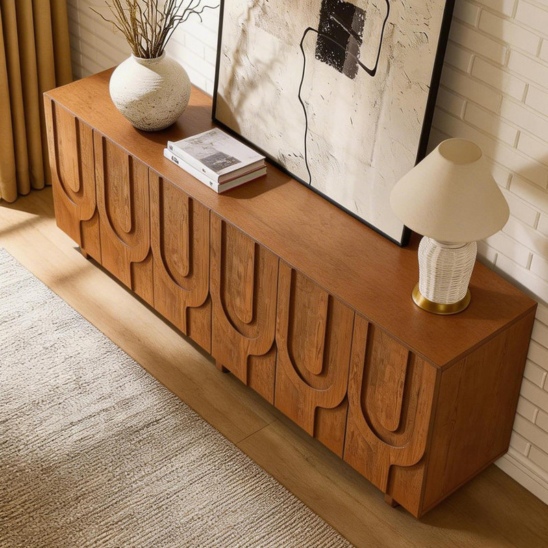 Buffet de luxe rétro de style américain, H 23,6 po x l 82,6 po x P 17,7 po