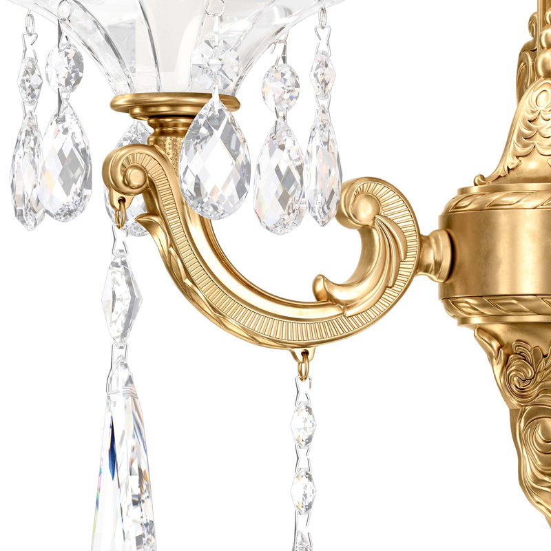 La Scala Candle Wall Light, Heirloom Gold, Handcut Clear