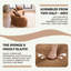 Canapé modulaire incurvé en polyuréthane caramel à compression complète, canapé modulaire en chenille 30D pour appartement et salon, L 110 po, 800 lb, 60 fermeté avec 4 coussins