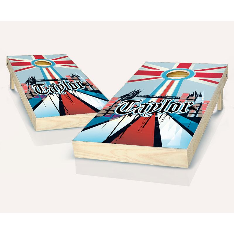 Ensemble 10 pièces cornhole anglais avec sacs, Rouge/orange