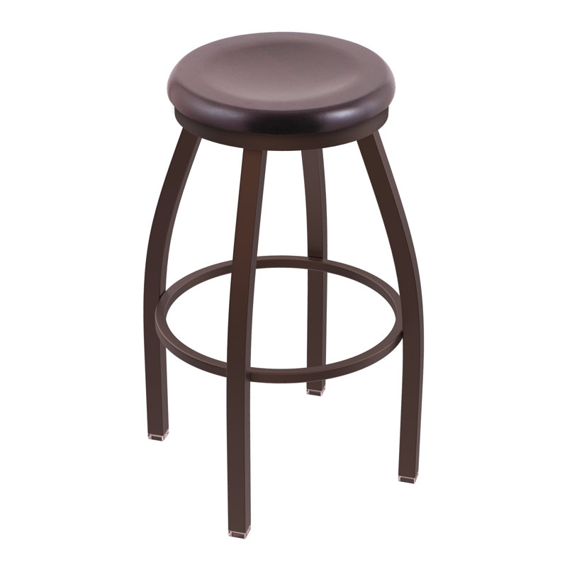 802 Misha Swivel Bar Stool, Bronze, Dark Cherry Maple, Extra Tall (36" Seat Height)
