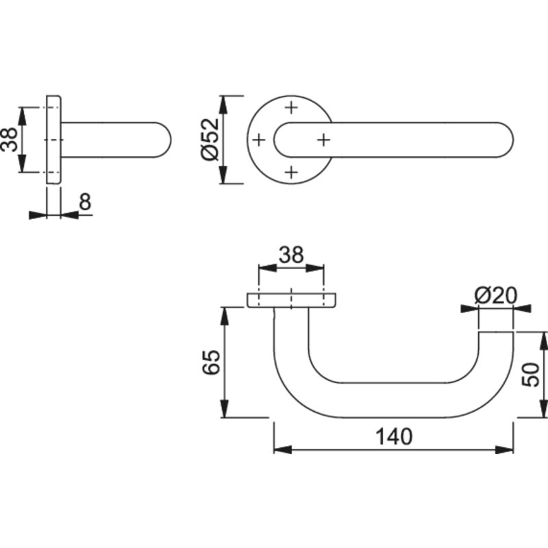 Amanzhan Door Handle, Satin Stainless Steel