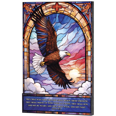 Wall Plaque Eagle Wing In Flight Sunrise