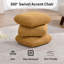 Square Linen Swivel Ottoman Footstool with Stacked Cushion Design for Living Room-582446645