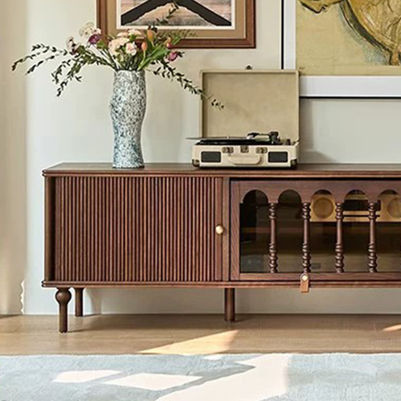 Spacious TV cabinet, 86.61", Brown