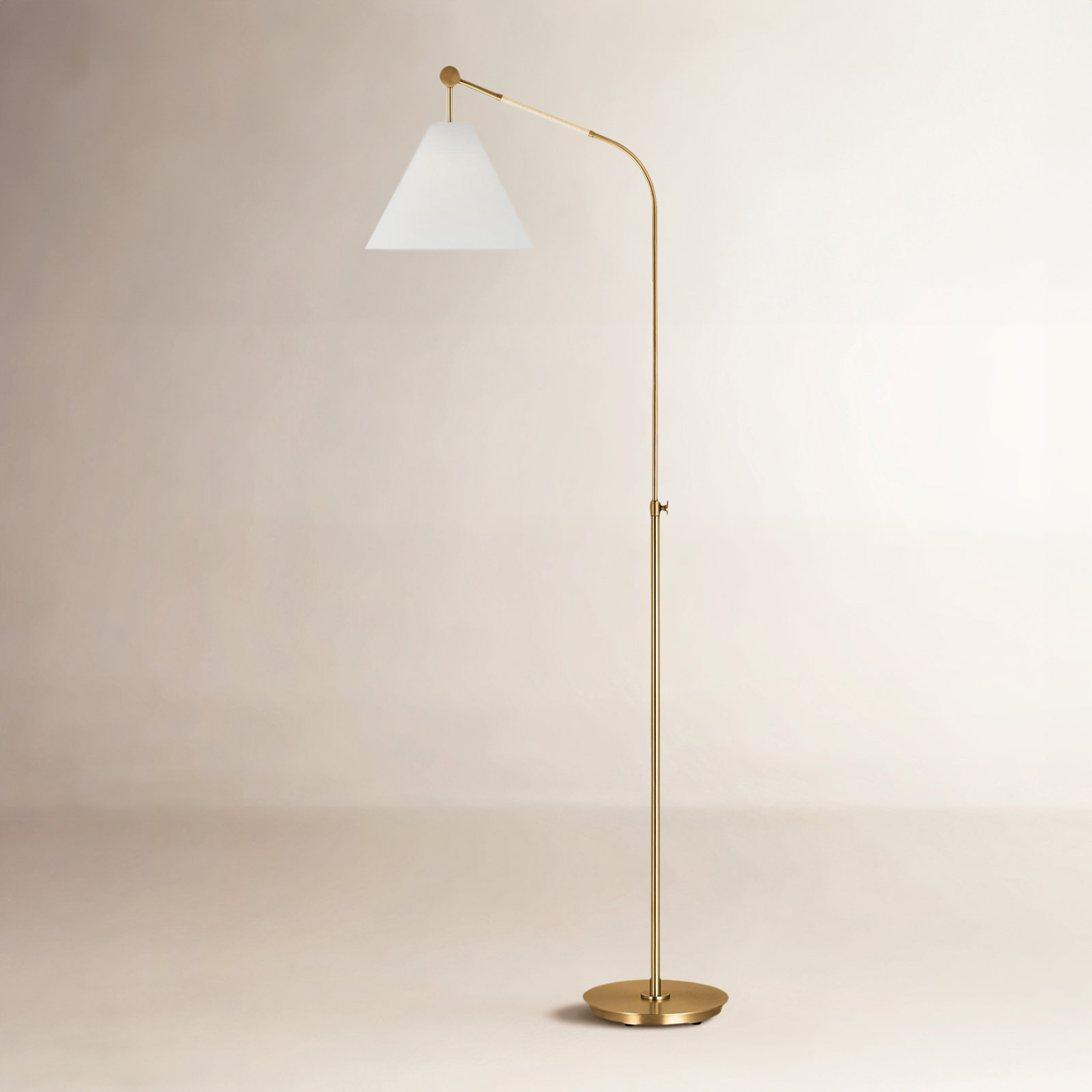 63.62'' Dimmable Floor Lamp, Burnished Brass