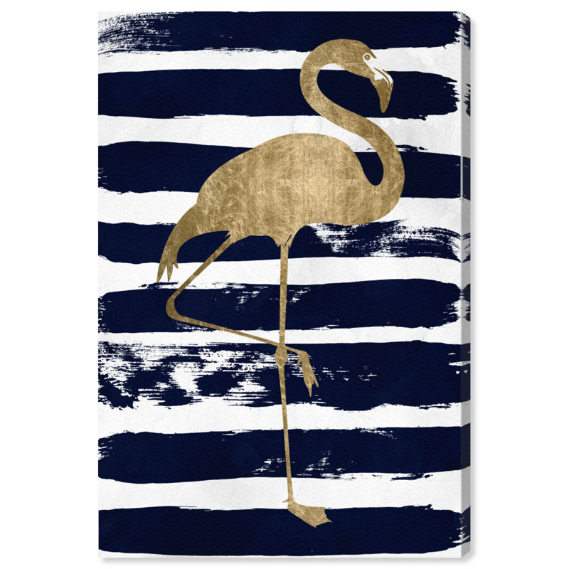 « flamant rose », peinture sur toile, H 15 po x l 10 po x P 1,5 po