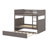 Wood Bunk Bed With Trundle, Guardrails-1380196304