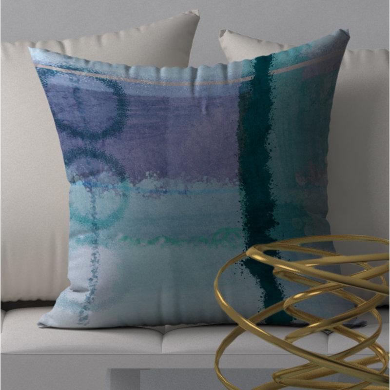 Abstract Throw Pillow, 18" H x 18" W