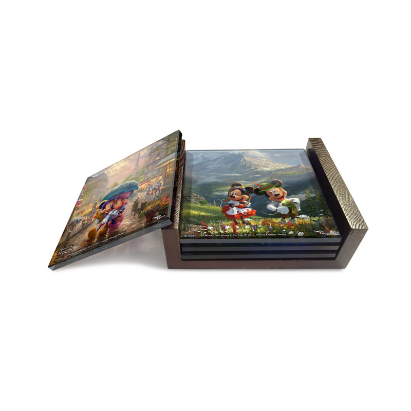 Ensemble de sous-verres 4 pièces Disney Mickey and Minnie Mouse Paris