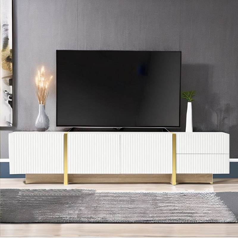 Hazera Unfinished Entertainment Center for TVs up to 78", White
