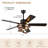 50 Inch Farmhouse Ceiling Fan with Lights, 6-Speed Reversible Quiet DC Motor Rustic Wood Metal Cage Ceiling Fan with Remote