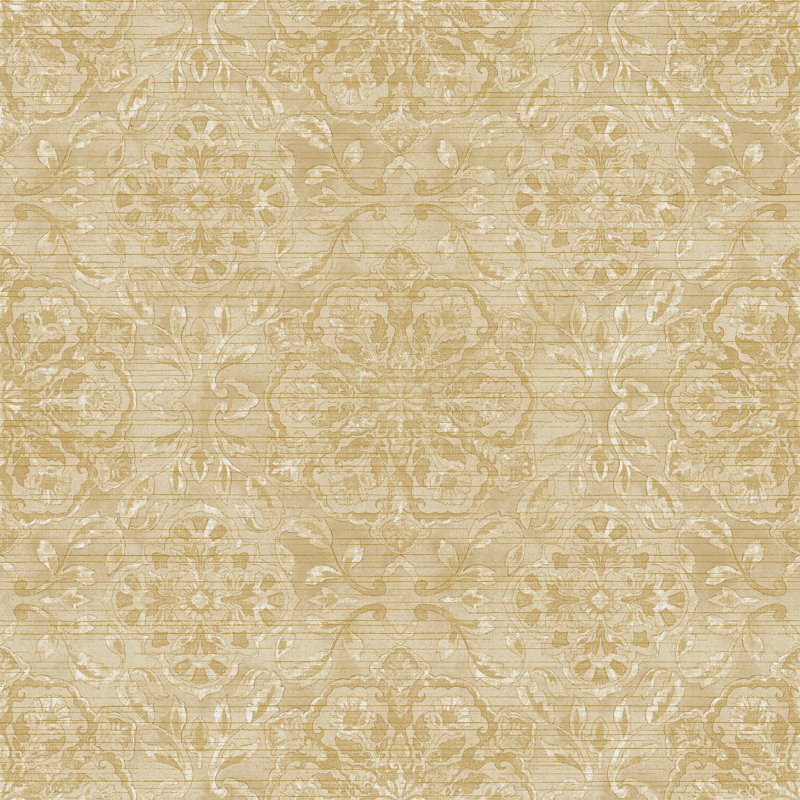 Elegance Collection Floral Stripe Shimmer Finish Wallpaper Roll, Beige