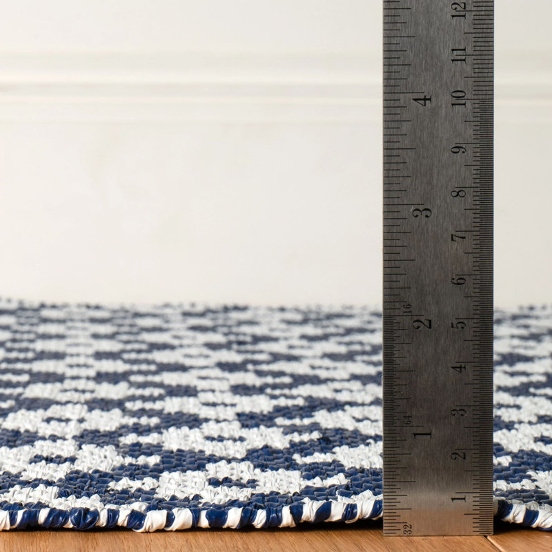 Samode Navy Handwoven Indoor/Outdoor Rug, Rectangle 9'6" x 13'6"