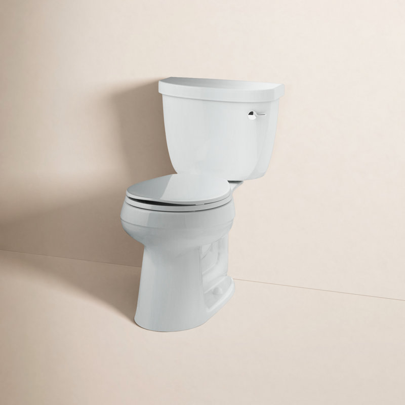 Cimarron 1.28 GPF Round Toilet, Ice Grey, Right-Hand