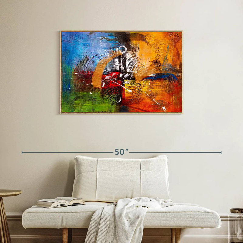 Tannen coloré, Cadre flottant en bois naturel, 37 po x 25 po