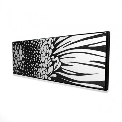 Gerbera sur toile monochrome | Décoration de chambre à coucher botanique