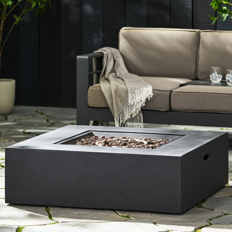 50,000 Fire Table - Square Tank For Outdoor Use, No Assembly, Dark Gray Slightly Grey Tank, Assembly Required