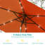 Doras 90'' Lighted Tilt Market Umbrella-262390386