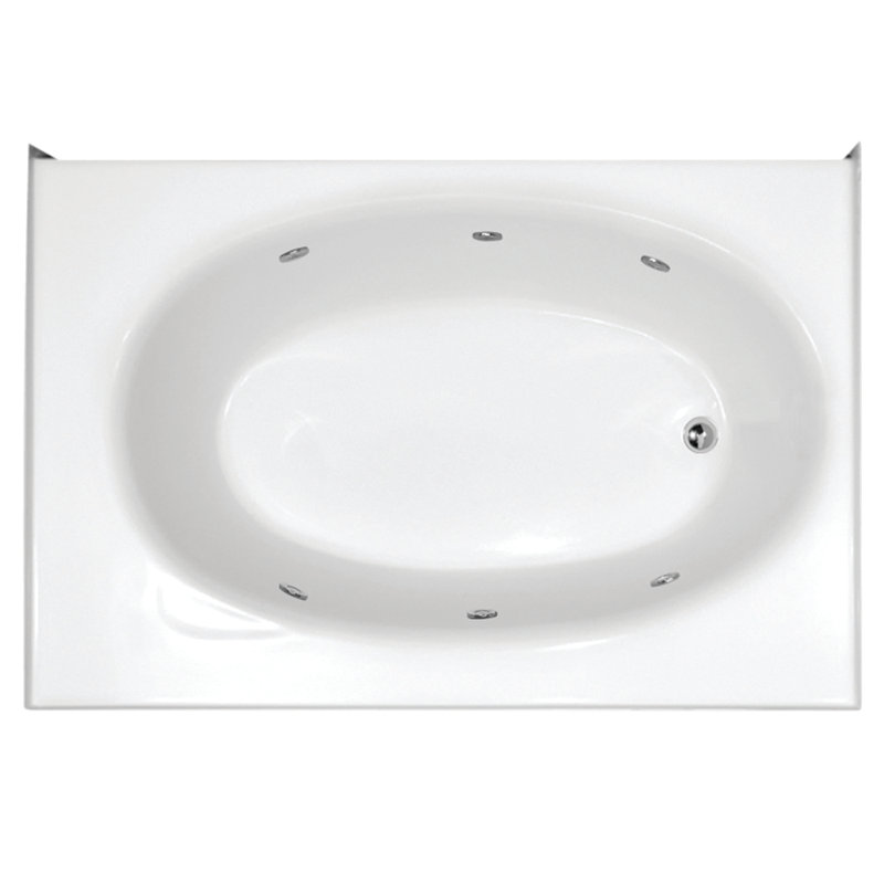 Kona 60'' L Whirlpool Bathtub, Left, White